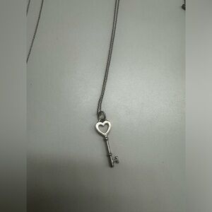 Tiffany & Co Silver Heart Key Necklace